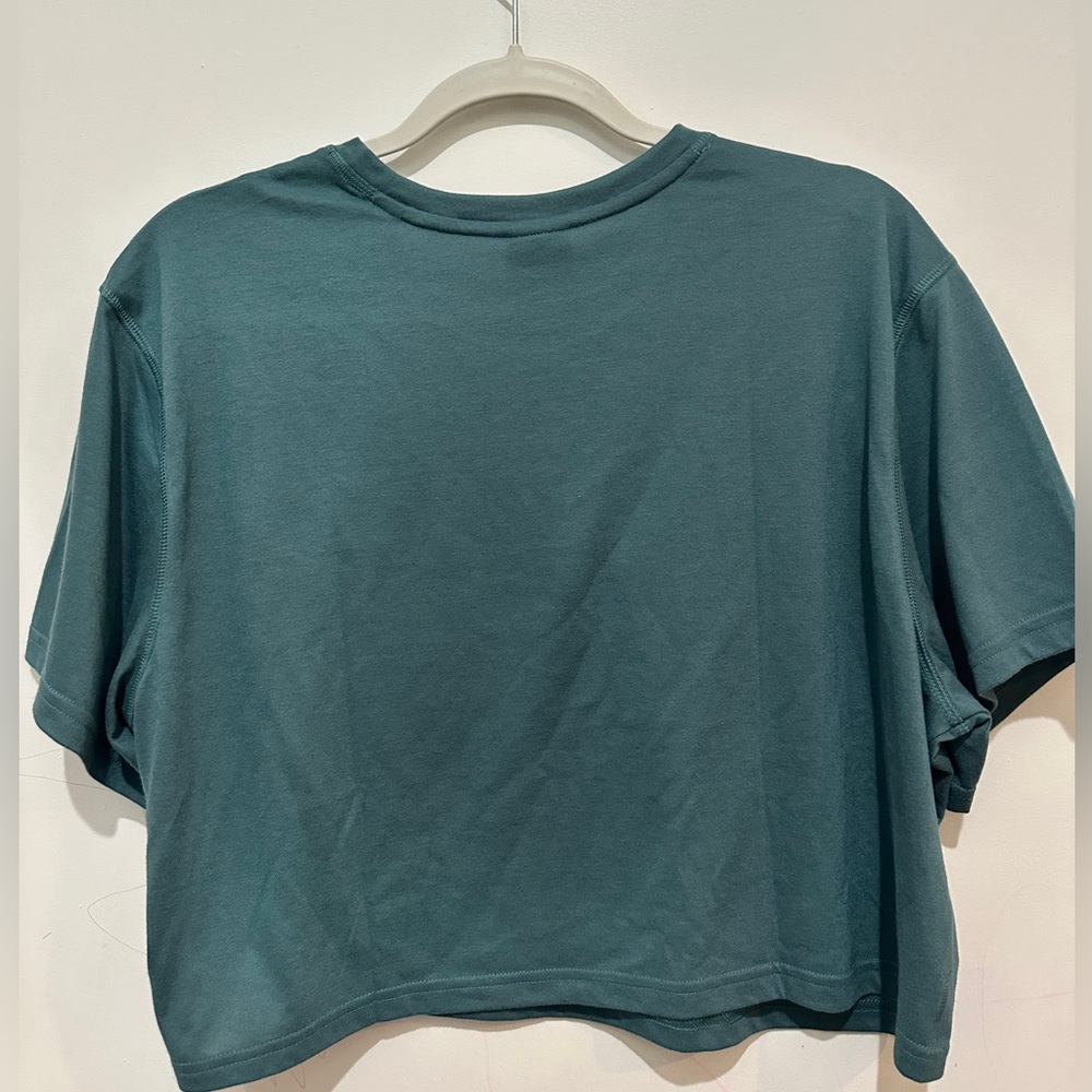 adidas teal crewneck cropped tee - Picture 2 of 5